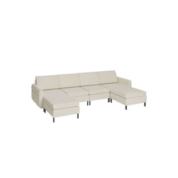 Диван 150x308x85,6см., кремовый/черный