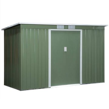 Sodo sandėliukas Outsunny 280x130x172cm., žalios/baltos spalvos