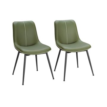 Комплект из 2 обеденных стульев 56x50,3x81 см, зеленый/черный