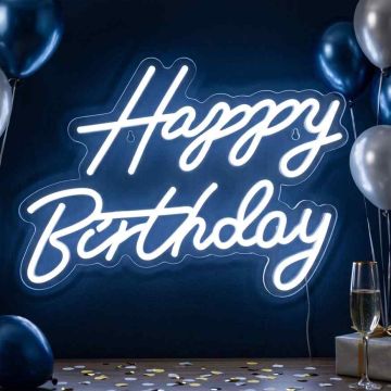 LED gimtadienio ženklas Relaxdays 10051878_1082, HAPPY BIRTHDAY, 28 × 40 × 1 cm