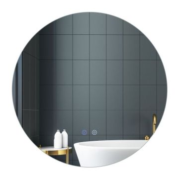 LED-зеркало для ванной, сенсорное управление, Ø 60 × 2,8 см