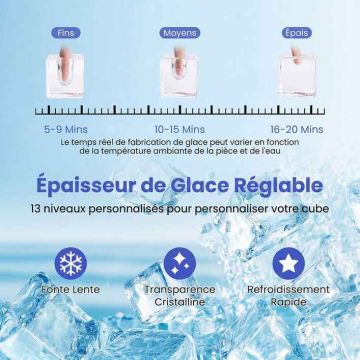Ice maker, 16 cubes, up to 15 kg/24 h, 22 × 41 × 30 cm