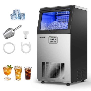 Ice maker VEVOR CIM-360T, 45 kg / 24 h, 14 kg capacity, 40 × 38.5 × 75.9 cm