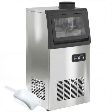 Ice cube maker, 45 kg per day, Silver, 35 × 71.5 × 33.5 cm