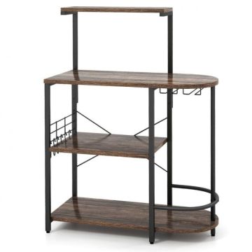 Shelf, 4-tier, 6 hooks, 90.2 × 124.5 × 41.9 cm