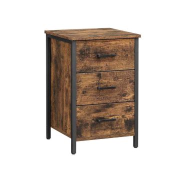 Прикроватная тумбочка LET509B01 40 x 40 x 60 см, коричнево-черная