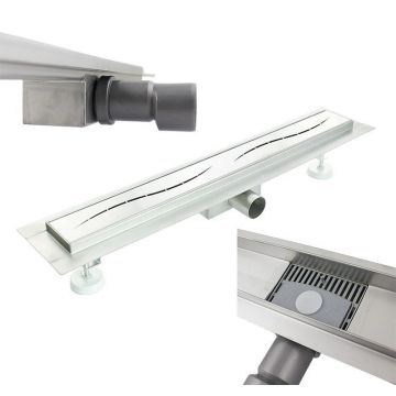 Linear shower channel STREIFEN, with siphon