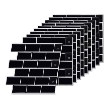 Lipnios sienų plokštės Relaxdays, 10 vnt, Juoda, 30 × 30 × 0,2 cm