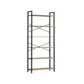 Полка 30x80x186см., черная/светло-коричневая