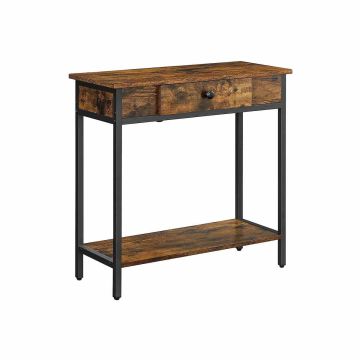 Консольный столик с ящиком LNT070B01 70 x 30 x 70 см., коричневый/черный