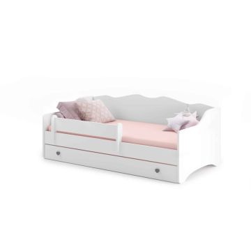 Детская кровать «Эмма» с матрасом и выдвижным ящиком, 164 см x 85 см x 70 см.