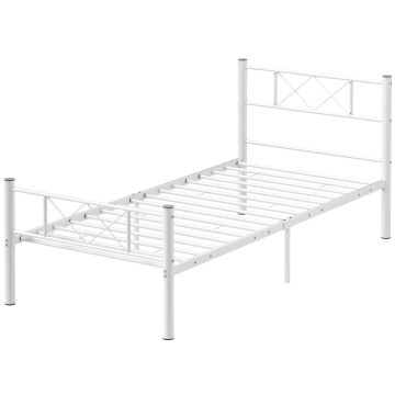 Lovos rėmas Homcom 96x208x88cm., baltos spalvos