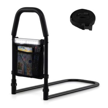 Lovos turėklas, su LED apšvietimu ir organizatoriumi, 61 × 28 × 52,5 cm