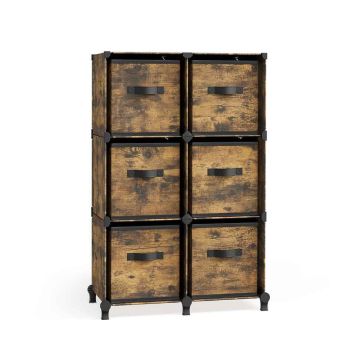 Полка с ящиками 31,5x64x95,5см., коричнево-черная