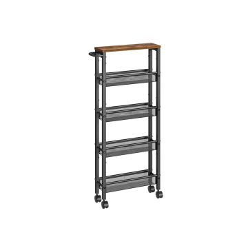 Полка кухонная 13x45,4x99,6см., черно-коричневая