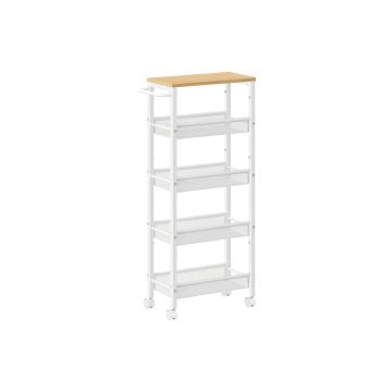 Полка кухонная 22x45,4x99,6см., белая/светло-коричневая