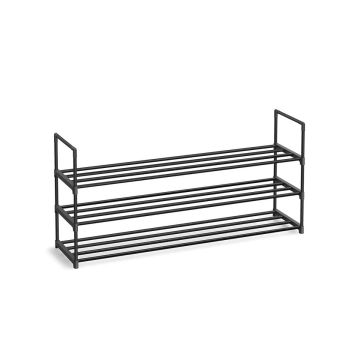 Полка для обуви 3-х ярусная, черная 30 x 116 x 55 см