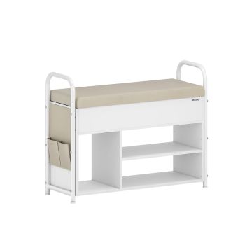 Prieškambario suoliukas 30x80,6x62,5cm., baltos/kreminės spalvos