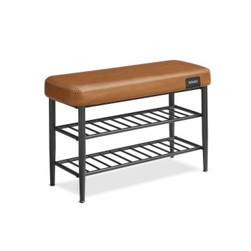 Скамейка для прихожей 30x80x50 см., коричнево-черная