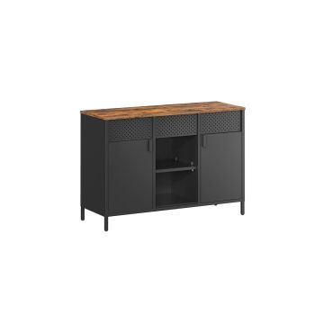 Комод 40x110x76см., коричневый/черный