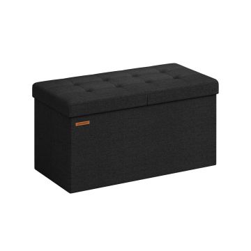 Пуф с ящиком для хранения 38x76x38см., черный