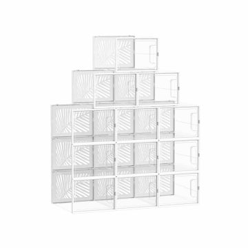 Набор из 12 коробок для обуви 35x25,5x19 см., белые