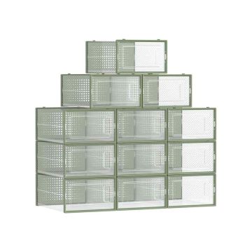 Коробки для обуви 12 шт. 33,5x23,2x14,3см., зеленые