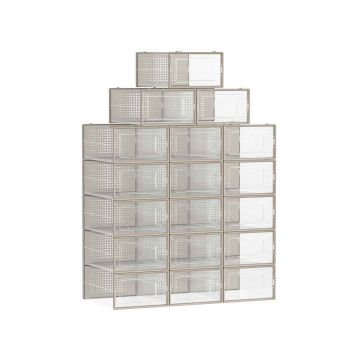 Коробки для обуви 18 шт. 33,5x23,2x14,3см., бежевые