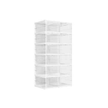 Комплект из 2 прозрачных тумб для обуви 35,5x51,2x105 см., белые