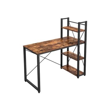 Rašomasis stalas 120 cm ilgio, vintažinės rudos ir juodos spalvos