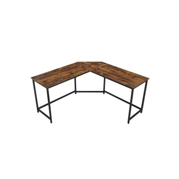 Rašomasis stalas 149x149x75cm., rudos/juodos spalvos