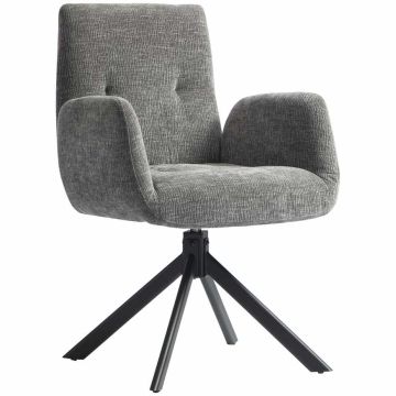 Fotelis Homcom 60x61x88cm., pilkos/juodos spalvos