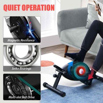 Magnetic mini exercise bike, 16 resistance levels, 66–68.58 × 40.64 × 27.94–35.56 cm