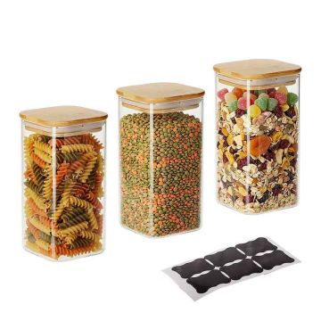 Maisto laikymo indeliai Relaxdays 10053208.0, 3 vnt., 1500 ml, 21 × 10 × 10 cm