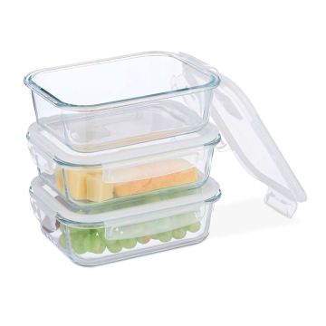 Maisto saugojimo indai Relaxdays 10050118_8076, 3 × 1040 ml, 20,5 × 7 × 16 cm