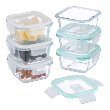 Maisto saugojimo indai Relaxdays 10050118_8079, 6 × 520 ml, 14,5 × 7 × 14,5 cm