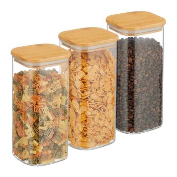 Maisto saugojimo indai Relaxdays, 3 vnt., 1500 ml, 10 × 21,5 × 10 cm
