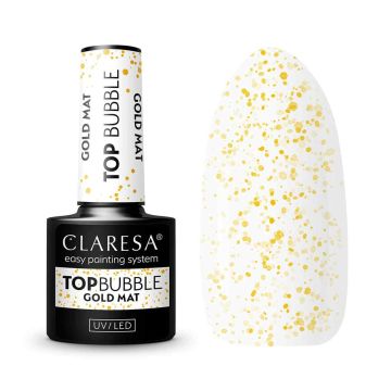 Матовое верхнее покрытие Claresa Top Bubble Gold Matt No Wipe, 5 г