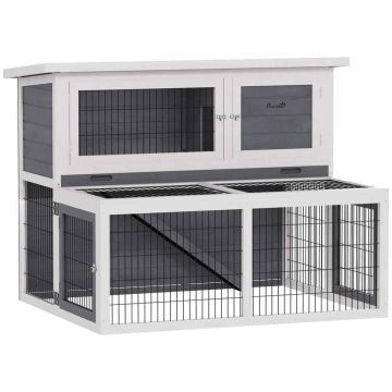 Клетка для мелких животных PawHut 122x93,5x95см, серо-белая
