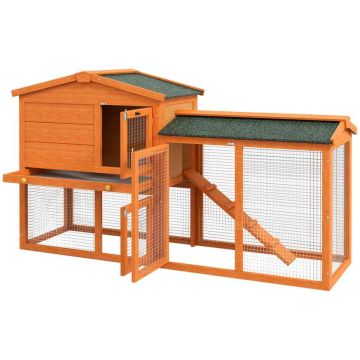 Клетка для мелких животных PawHut 150x45x85см, коричневого цвета