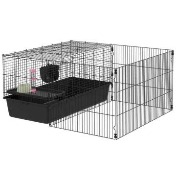 Small animal cage, with removable running area, 112.5 × 99 × 54 cm