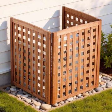 Wooden privacy fence VEVOR SS003, 3 panels, 810 × 960 mm