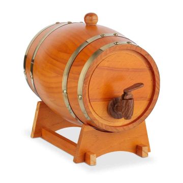 Medinė statinė Relaxdays, 2,2 l su čiaupu, Ruda, 18,5 × 25 × 28 cm