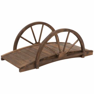 Wooden garden bridge, 100 × 50 × 37 cm