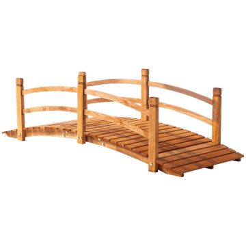 Wooden garden bridge, with railing, 185 × 72 × 58 cm
