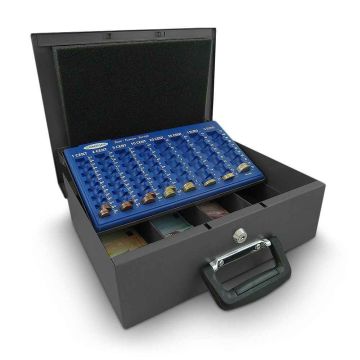 Metal cash box Bituxx, 4 banknote compartments, 360 × 275 × 140 mm