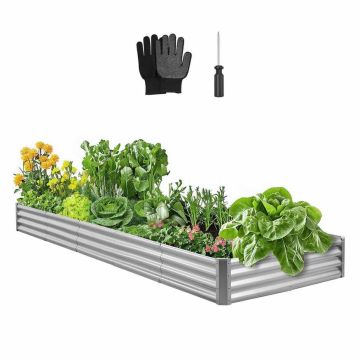 Металлическая высокая грядка VEVOR GM66010-360X120X27CM, Серый, 360 × 120 × 30 см
