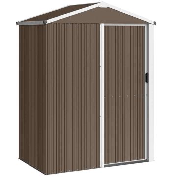 Metal garden shed, Lockable sliding doors, 136 × 179 × 87 cm