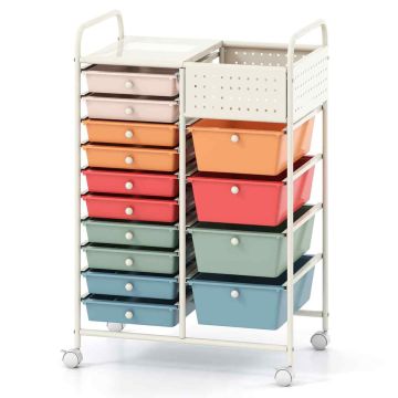 Metal drawer trolley, 14 drawers, 63.5 × 87.63 × 36.83 cm