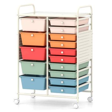 Metal drawer trolley, 15 drawers, 63.5 × 87.63 × 36.83 cm